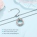 D Dongjiangjin Gift 60th Birthday Gifts for Women, Silver 6 Six Rings Circle Happy Birthday Necklace for Her, 60 Year Old Decades Jewelry Gift Ideas for Women Her Grandma Mum…