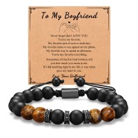 D Dongjiangjin Gift Boyfriend Gifts, I Love You Valentines Gifts for Him Boyfriend, Cute Anniversary Birthday Gifts for Boyfriend Bracelet Jewellery Presents for Boyfriend from Girlfriend C-B-Stone-Boyfriend