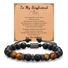 D Dongjiangjin Gift Boyfriend Gifts, I Love You Valentines Gifts for Him Boyfriend, Cute Anniversary Birthday Gifts for Boyfriend Bracelet Jewellery Presents for Boyfriend from Girlfriend C-B-Stone-Boyfriend