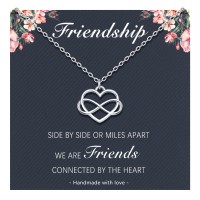 D Dongjiangjin Gift Best Friend Necklace, Gifts for Best Friend, Infinity Heart Necklaces for Friendship, Presents for Birthday Friendship Jewellery Gifts for Women Girls Her…