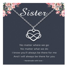 D Dongjiangjin Gift Sister Necklace, Sister Gifts from Sister, Infinity Heart Necklaces for Sisters, Presents for Sisters Birthday Friendship Jewellery Gifts for Women Girls Her…