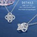 D Dongjiangjin Gift Gifts to My Girlfriend/Wife Soulmate Necklace Silver Cubic Zirconia Love Knot Pendant Necklace for Women Wedding Anniversary Birthday Gifts…