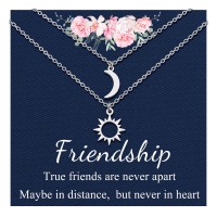 D Dongjiangjin Gift Best Friend Sun and Moon Necklace for 2 Girls BFF Friendship Pendant Necklaces Jewellery Gift for Women Girls Best Friends Sisters…